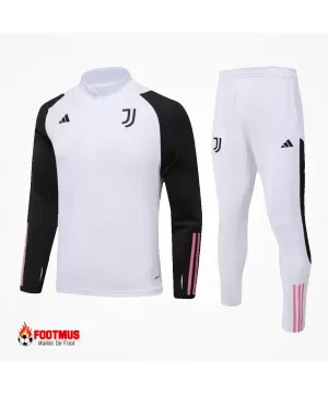 Ensemble sweat-shirt zippé Juventus pour enfants haut + pantalon Blanc 2023/24