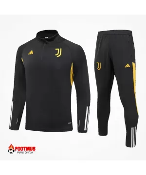 Ensemble sweat-shirt zippé Juventus pour enfants haut + pantalon Noir 2023/24