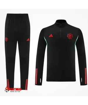 Ensemble sweat-shirt zippé Manchester United haut + pantalon noir 2023/24