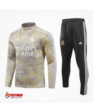 Ensemble sweat-shirt zippé Real Madrid haut + pantalon Jaune 2023/24