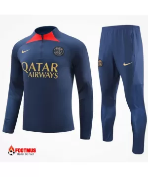 Ensemble sweat zippé PSG haut + pantalon bleu marine 2023/24