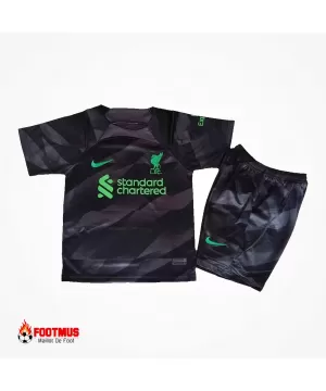 Kit de gardien de but Liverpool pour enfants maillot + short Noir 2023/24