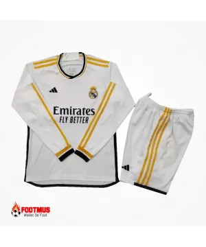 Kit domicile à manches longues pour enfants Real Madrid maillot + short 2023/24