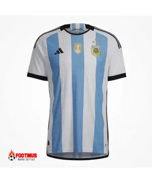 Maillot Argentine 3 étoiles Version domicile du joueur Coupe du monde 2022