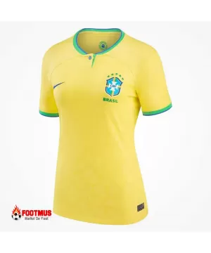 Maillot Brésil Femme Domicile Réplique Coupe du Monde 2022