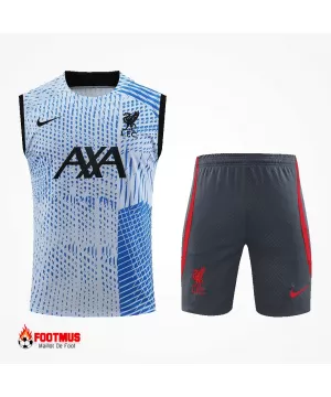 Maillot d'entraînement sans manches Liverpool Blanc et bleu 2023/24