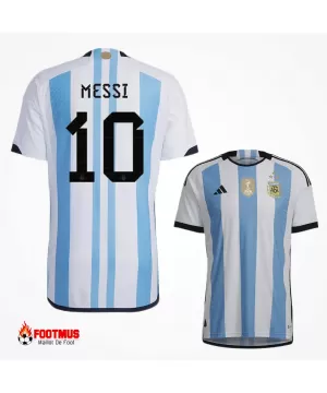 Maillot de l'Argentine Messi #10 Champion de la Coupe du Monde Édition Domicile Version Joueur 2022