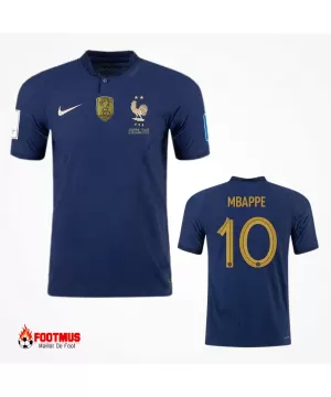 Maillot de la finale de la Coupe du monde de la France Mbappe #10 Version joueur à domicile 2022