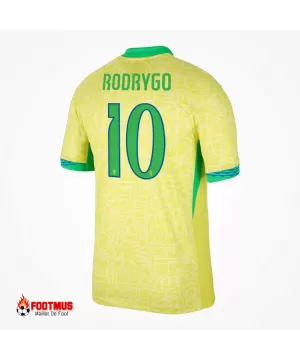 Maillot Domicile Brésil Rodrygo #10 Copa America 2024