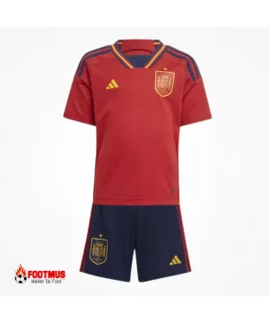 Maillot Domicile Enfant Espagne maillot + short Coupe du Monde 2022