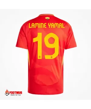 Maillot Domicile Espagne Lamine Yamal #19 Euro 2024