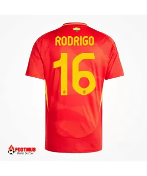 Maillot Domicile Espagne Rodrigo #16 Euro 2024