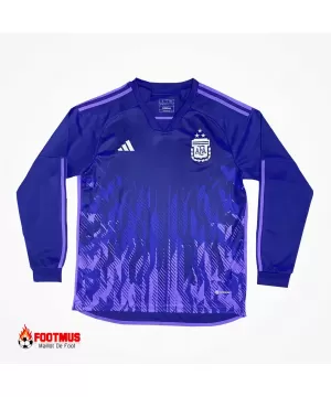 Maillot extérieur à manches longues Argentine 3 étoiles Réplique Coupe du monde 2022