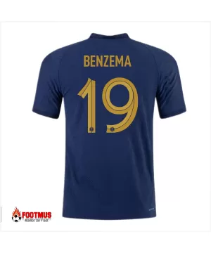 Maillot France Benzema #19 Version Joueur Domicile Coupe du Monde 2022