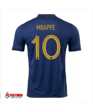 Maillot France Mbappe #10 Réplique Domicile Coupe du Monde 2022