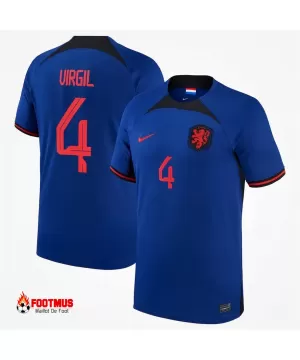 Maillot Pays-Bas Virgil #4 Extérieur Réplique Coupe du Monde 2022