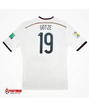 Maillot rétro Allemagne Götze #19 domicile Coupe du monde 2014