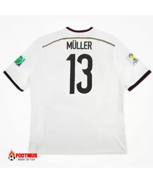 Maillot rétro Allemagne Müller #13 domicile Coupe du monde 2014