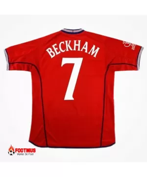 Maillot rétro Angleterre Beckham #7 Réplique Extérieur Coupe du Monde 2002