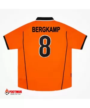 Maillot rétro Bergkamp #8 des Pays-Bas à domicile, réplique de la Coupe du monde 1998