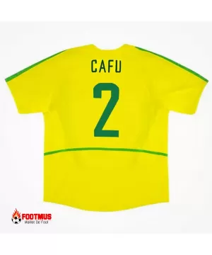 Maillot rétro Brésil Cafu #2 domicile Coupe du monde 2002