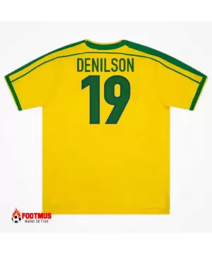 Maillot rétro Brésil Denilson #19 domicile Coupe du monde 1998