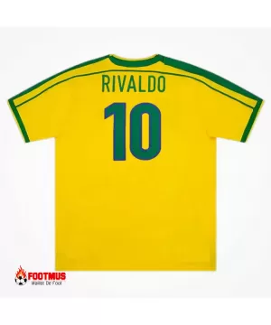 Maillot rétro Brésil Rivaldo #10 domicile Coupe du monde 1998