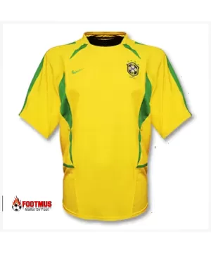 Maillot rétro du Brésil à domicile Coupe du monde 2002