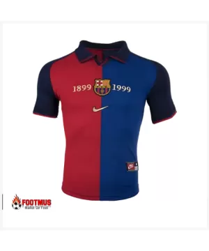 Maillot rétro du FC Barcelone 100 ans domicile 1999-2000