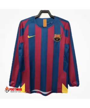 Maillot rétro à manches longues domicile Barcelone 2005/06