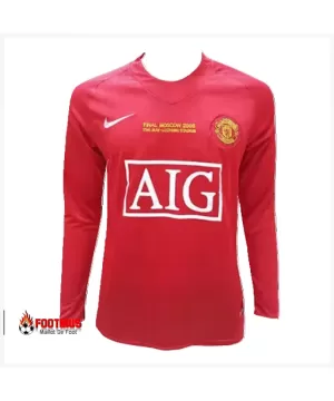 Maillot rétro à manches longues Manchester United Finale Ucl Domicile 2007/08