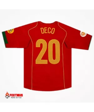 Maillot rétro Portugal Deco #20 Domicile Réplique Coupe d'Europe 2004