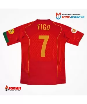 Maillot rétro Portugal Figo #7 Domicile Coupe d'Europe 2004