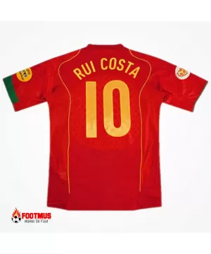 Maillot Rétro Portugal Rui Costa #10 Réplique Domicile Coupe d'Europe 2004