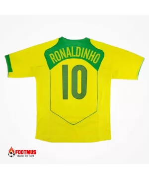 Maillot rétro Ronaldinho #10 du Brésil à domicile 2004