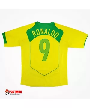 Maillot rétro Ronaldo #9 du Brésil Domicile 2004