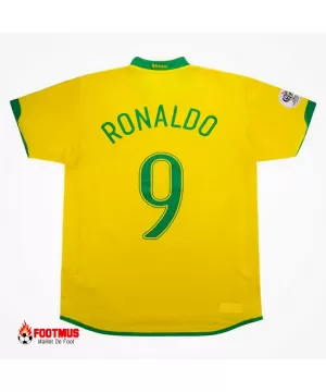 Maillot rétro Ronaldo #9 du Brésil pour la Coupe du monde 2006