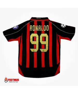 Maillot rétro Ronaldo #99 de l'AC Milan, réplique à domicile 2006/07