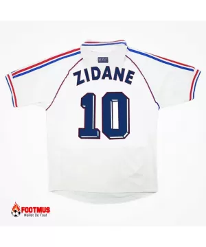 Maillot rétro Zidane #10 de la France à l'extérieur Réplique Coupe du monde 1998