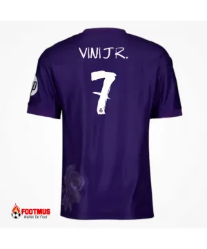 Maillot Vini Jr. #7 Real Madrid Y-3 Quatrième Version Joueur Violet 2023/24