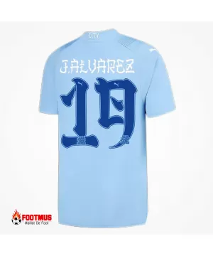 Super Replica Maillot domicile imprimé Manchester City J.alvarez #19 Tournée japonaise 2023/24