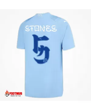 Super Replica Maillot domicile imprimé Manchester City Stones #5 Tournée japonaise 2023/24