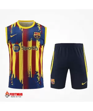 Tenue d'entraînement sans manches Barcelone haut + short Jaune et rouge 2023/24