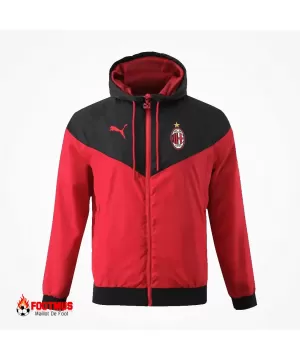 Veste coupe-vent à capuche AC Milan Rouge 2023/24