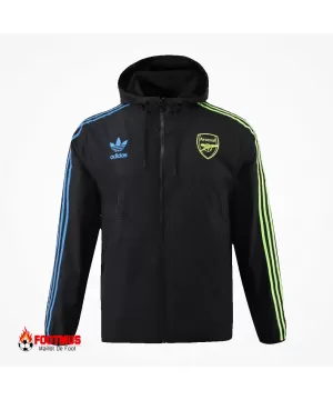 Veste coupe-vent à capuche Arsenal Noir 2023/24