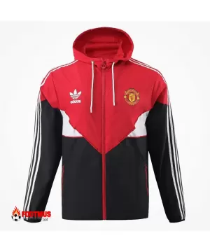 Veste coupe-vent à capuche Manchester United Rouge et noir 2023/24