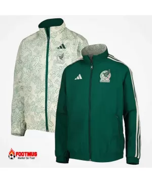 Veste de survêtement réversible Anthem du Mexique Vert/crème Coupe du monde 2022