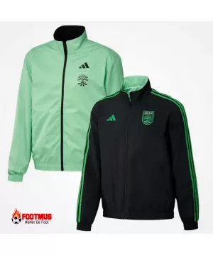 Veste réversible à fermeture éclair intégrale Austin Fc On-field Anthem Noir/vert 2023